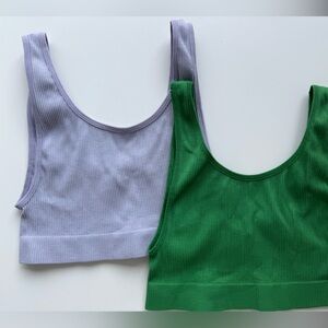 Aritzia Sunday Best Lavender Ribbed Crop Top